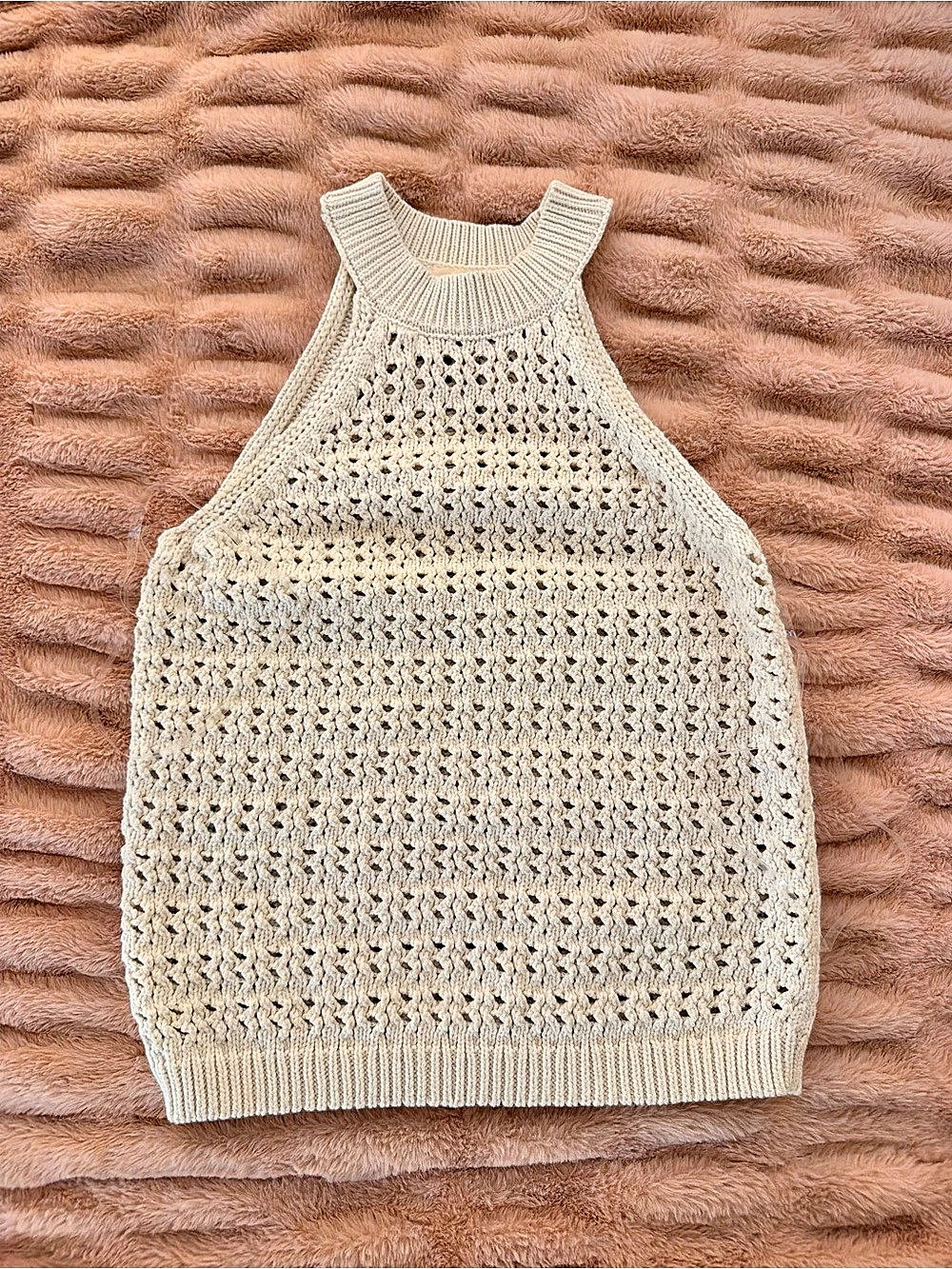 Universal Threads Cream Crochet Knit Tank Sweater